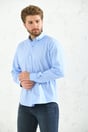 Chemise homme en gabardine délavée à manches longues coupe slim avec boîte cadeau - Bleu