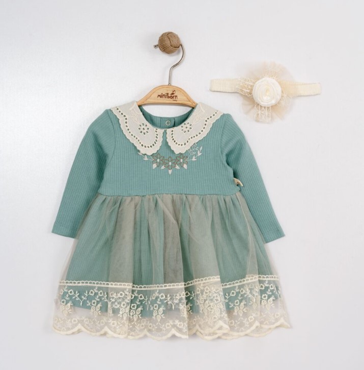 Baby Clothes-SCALLOP COLLAR DRESS- Miniborn