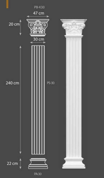 Polyurethane column 240*30 cm