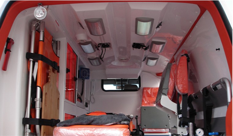 Ambulance - Hyundai Ambulance Interior Fabrication in Fiber - Rayat Medical