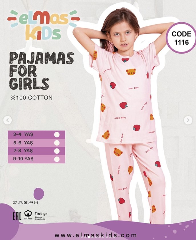 Pajamas - Girls' Pajamas - Elmas Kids