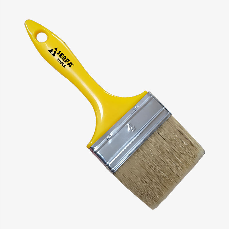 Brosse à poils jaunes (manche en plastique) - taille 1